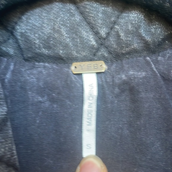 Young Fabulous & Broke Walker Quilted Denim Jacket in Mineral Wash Black - Picture 3 of 8